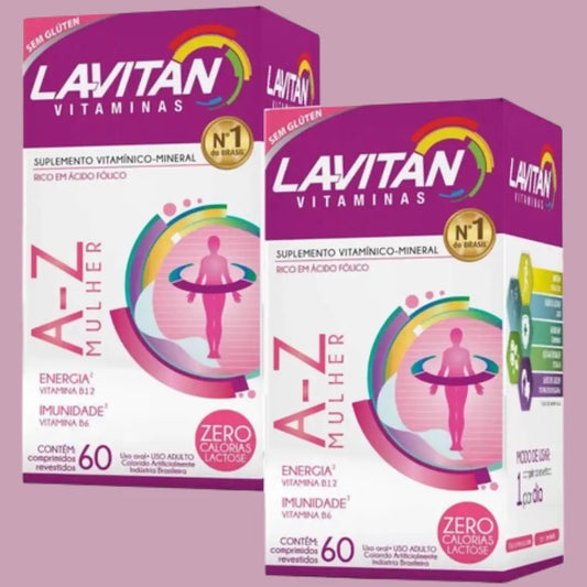 Kit com 02 Unidades Lavitan A-Z Mulher Cimed com 60 comprimidos cada